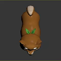 Cute Orange Shiba Inu Dog With Green Plaid Scarf Standing In 3D Rendered Scene