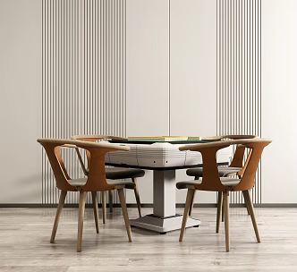 Modern Mahjong Table and Chair 3d model