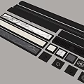 Black And Marble Decorative Strips With Grilles And Drain Covers For Design Projects 3d model