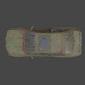 Rusty Green Old Car Exterior With Weathered Body And Vintage Design