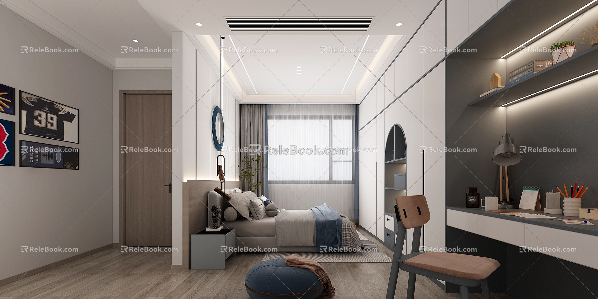 Modern Children's Room Boys Room 3d model