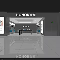 HONOR Retail Showroom Interior With Product Displays Counters And Elevators