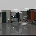 Modern Specialty Store Interior With Display Shelves Decorative Items And Green Plants