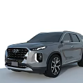 Hyundai Silver Gray SUV Car With Modern Design LED Headlights And Alloy Wheels