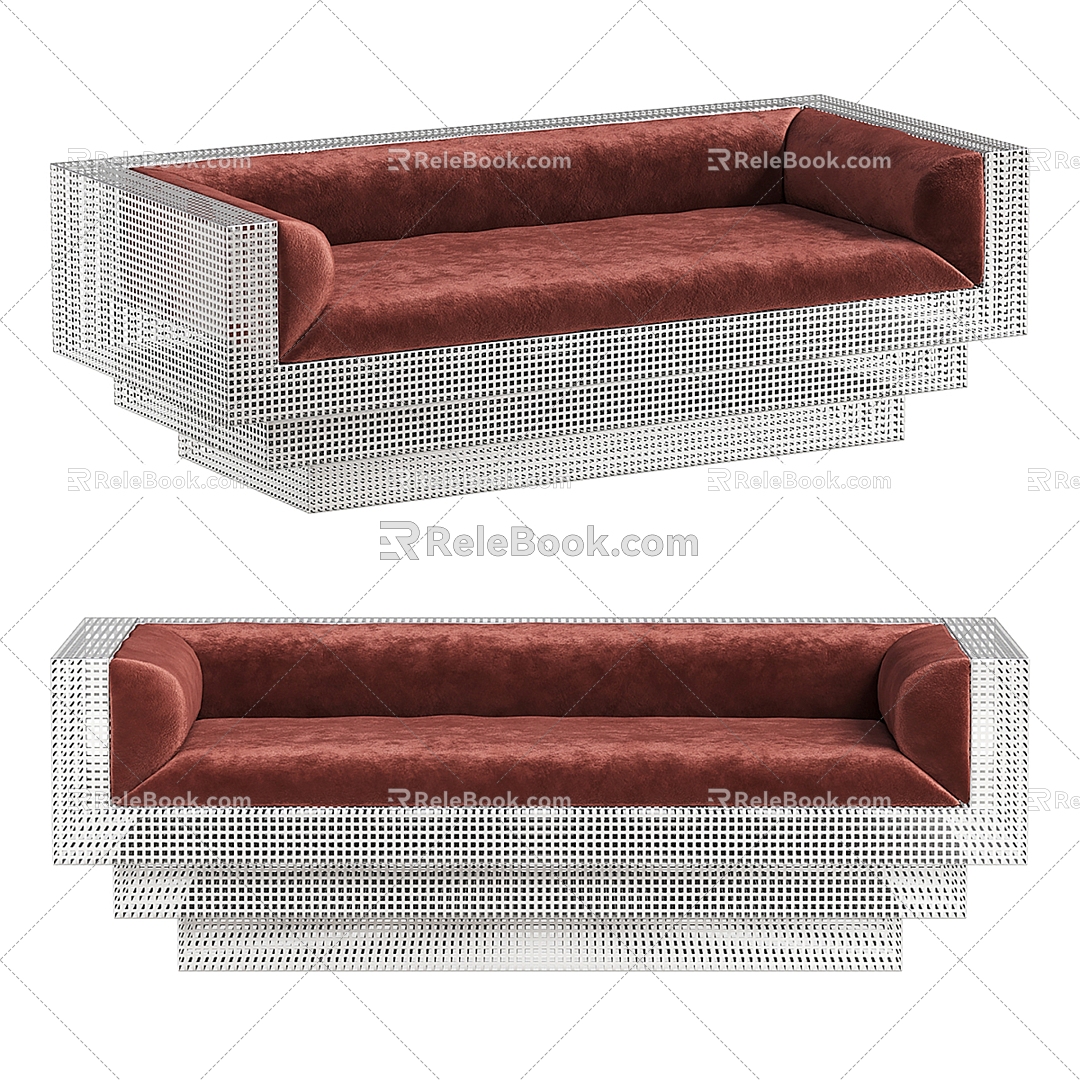 Modern double sofa 3d model