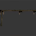 Natural Rustic Wooden Long Table With Visible Wood Grain And Sturdy Legs