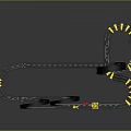 Toy Race Track With Curved Loops And Yellow Edge Markers Design