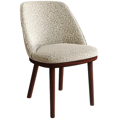 Modern Leisure Accent Chair With Textured Fabric Upholstery And Wooden Legs 3d model