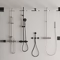 Modern Shower Heads Collection With Rainfall Handheld And Wall Mounted Designs 3d model