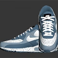 Stylish Blue And White Sports Sneakers With Air Cushion Sole Breathable Design And White Laces