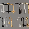 Various Modern Faucet Designs In Brushed Gold Matte Black And Chrome Finishes