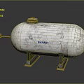 DAHAN Old Rusty Cylindrical Storage Tank With Metal Stand And Connected Pipe