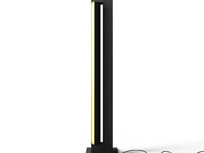 Sleek Modern Floor Lamp With Black Frame Gold Accent And LED Light Design 3d model