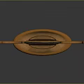 Traditional Historical Sword with Golden Blade Brown Hilt and Decorative Guard Design