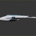 Futuristic Spaceship With Aerodynamic Structure And Blue Logos For Space Exploration 3d model