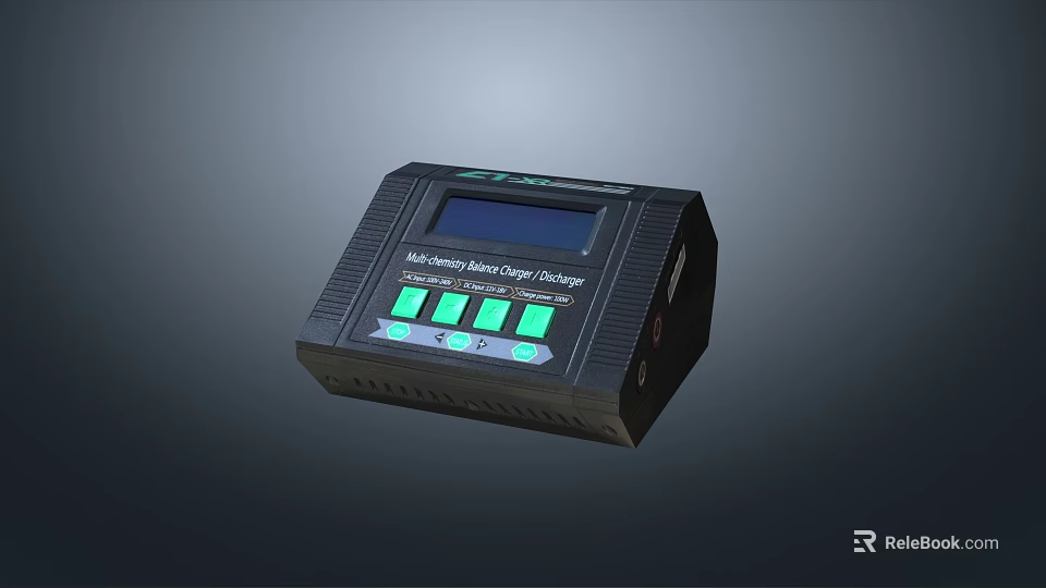 Advanced Industrial Equipment Intelligent Smart Charger With LCD Display And Control Buttons 3d model 