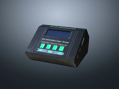 Advanced Industrial Equipment Intelligent Smart Charger With LCD Display And Control Buttons 3d model