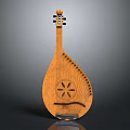 Handcrafted Wooden Musical Instrument With Intricate Carved Star Pattern And Traditional Design Elements
