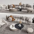 Modern sofa coffee table combination 3d model