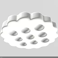 Modern White Ceiling Light With Round Holes Square And Circular Decorative Design 3d model