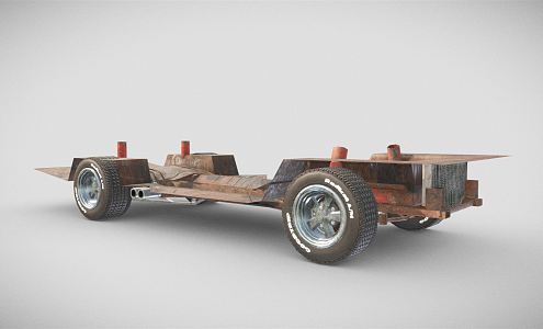 Industrial LOFT car low poly muscle car chassis 3d model