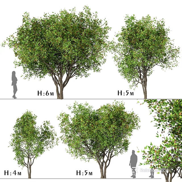 Ornament Decoration Set With Various Height Decorative Tree Figurines For Home Garden Decor 3d model 