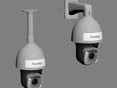 Tiandy Security Cameras As Household Electrical Appliances With Wall Mount And Ceiling Bracket 3d model