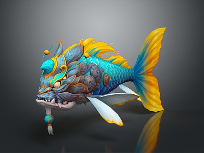 Modern Sea Monster Sea Beast Fish Dragon Sea Monster 3d model