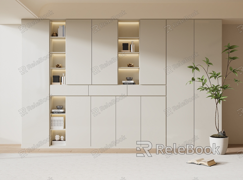 Quiet Bookcase Cream Bookcase Wardrobe model