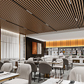 Modern buffet restaurant 3d model