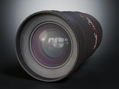 Professional Camera Lens With Multi Coated Optical Elements And Black Finish Design 3d model