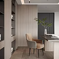 Modern Living and Dining Room Interior With Sofa Coffee Table Bookshelves Floor to Ceiling Windows