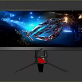 Curved Gaming Monitor With Immersive Gaming Scene And White Stand Design