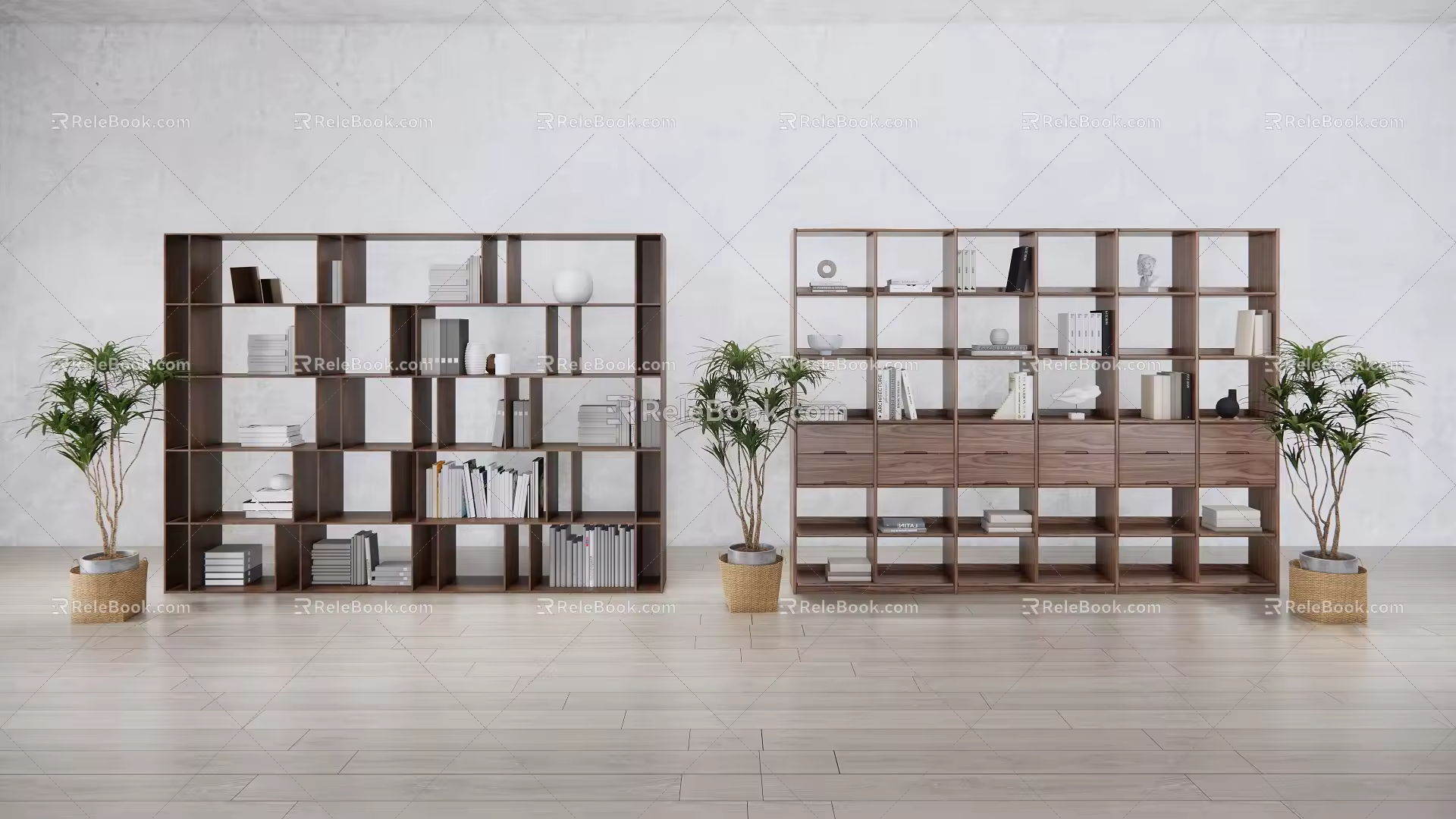 Modern Bookshelf Bookcase 3d model