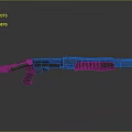 Tactical Metal Shotgun With Barrel Stock Magazine And Grip Features