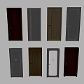 Various Modern Swing Doors with Stylish Panel Designs and Multiple Color Options 3d model