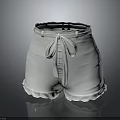 Lightweight Stylish White Shorts Featuring Bowknot Belt And Ruffled Hem Design