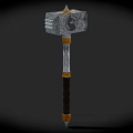 Sledgehammer Hammer Thor Hammer Medieval Hammer Tomahawk Cartoon Warhammer Hand-painted Warhammer Game Warhammer Low Face Number Low Mold Simple Mold Movie and TV Level 3d model