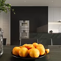 Modern Kitchen Interior Design With Dark And Light Cabinets Marble Countertop Oven And Natural Light
