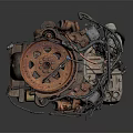 Modern engine old engine racing engine 3d model