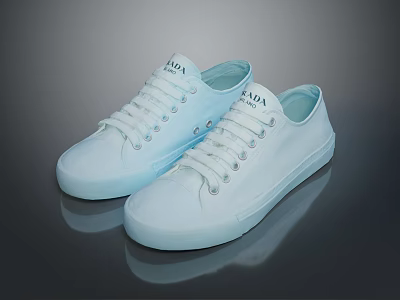 Light Blue LUA Brand Canvas Shoes With White Laces For Casual Daily Wear 3d model
