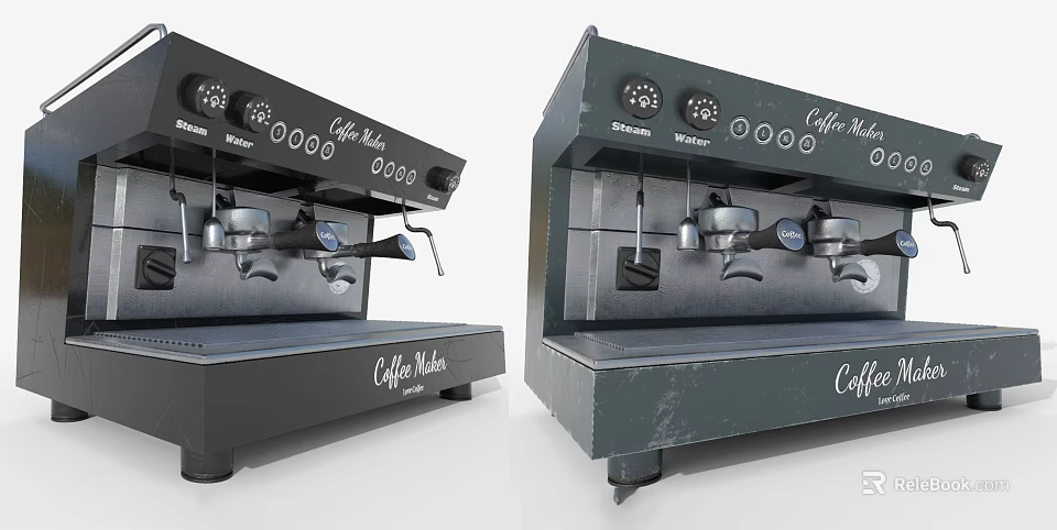 Modern Coffee Maker Kitchen Appliance With Control Panel And Dual Spout Design 3d model