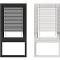 Black and White Window Blinds with Modern Design for Home Windows 3d model