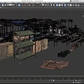 Vegetable stand fruit and vegetable stand combination vegetable market stall market life props low face number low model simple model game film and television level super realistic 3d model