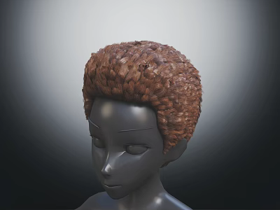 Detailed Human Head Sculpture With Realistic Facial Organs And Curly Hair 3d model