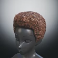 Detailed Human Head Sculpture With Realistic Facial Organs And Curly Hair