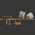 Golden Commercial Navigation Sextant With Metal Frame Scaled Dial And Telescope