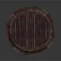 Sturdy Brown Circular Grille Equipment With Vertical Slats For Ventilation