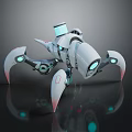 Futuristic Spider Like Robot Design With Mechanical Legs And Blue Illuminated Features