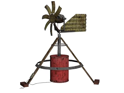 Wind power generation retro generator wind motor 3d model
